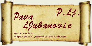 Pava LJubanović vizit kartica
